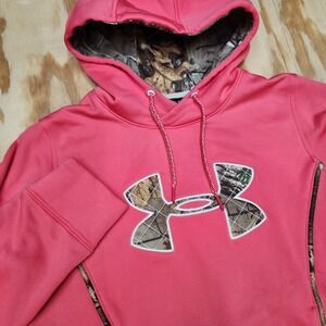Under Armour Storm ColdGear Pullover Hoodie Womens Sweatshirt Medium Semi-fitted